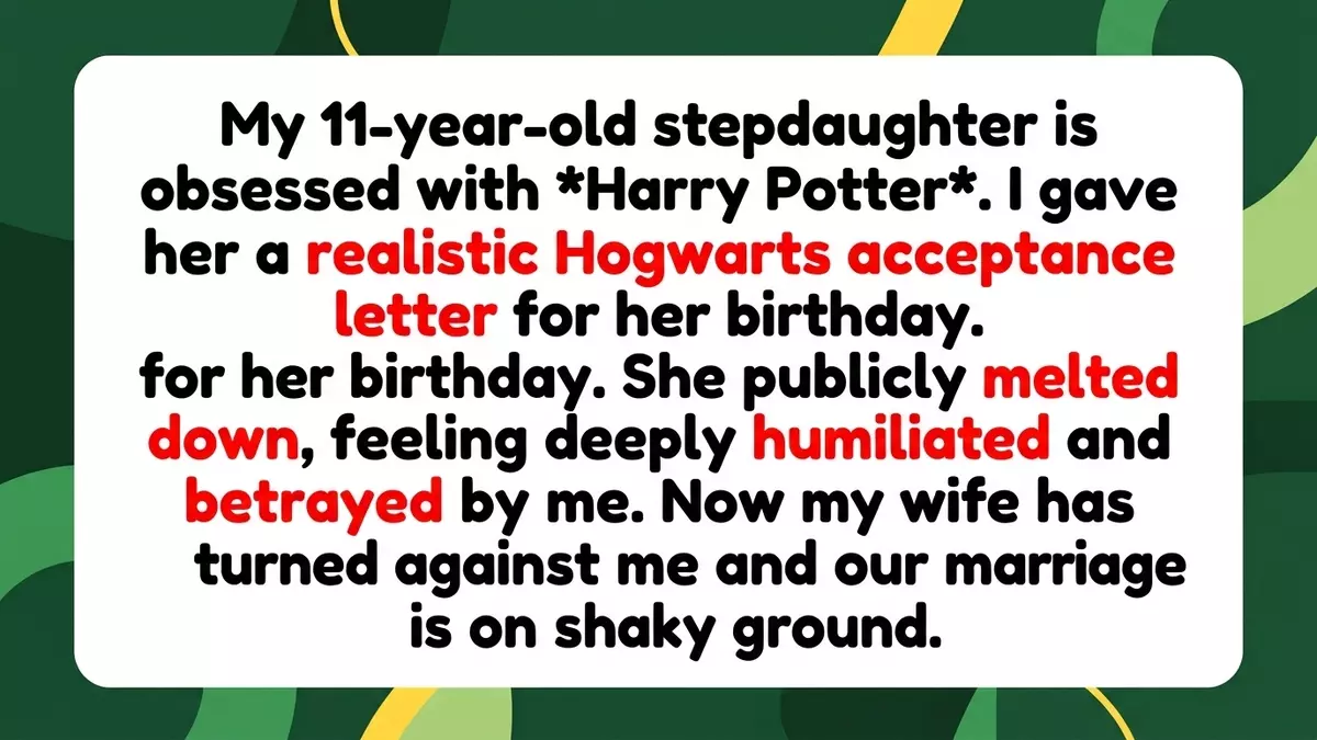 Hogwarts Letter Birthday Gift Sparks Massive Family Feud